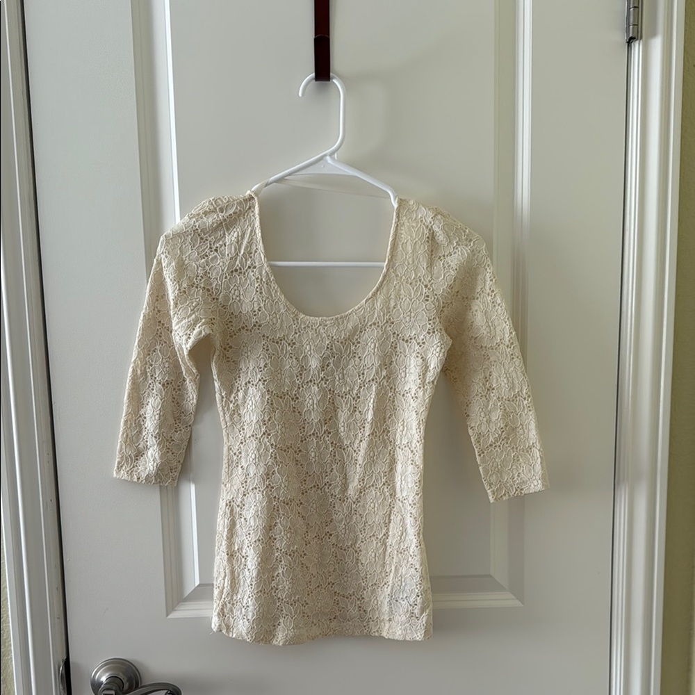 Cream Lace Top